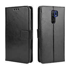 Leather Case Stands Flip Cover Holder BY5 for Xiaomi Poco M2 Black