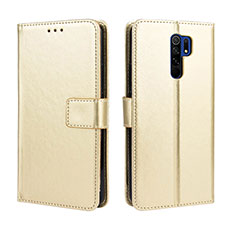 Leather Case Stands Flip Cover Holder BY5 for Xiaomi Poco M2 Gold