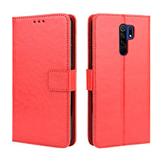 Leather Case Stands Flip Cover Holder BY5 for Xiaomi Poco M2 Red