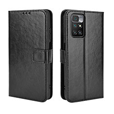 Leather Case Stands Flip Cover Holder BY5 for Xiaomi Redmi 10 (2022) Black