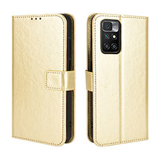 Leather Case Stands Flip Cover Holder BY5 for Xiaomi Redmi 10 (2022) Gold