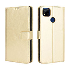 Leather Case Stands Flip Cover Holder BY5 for Xiaomi Redmi 10A 4G Gold