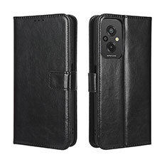 Leather Case Stands Flip Cover Holder BY5 for Xiaomi Redmi 11 Prime 4G Black