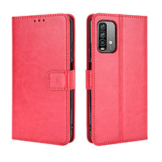 Leather Case Stands Flip Cover Holder BY5 for Xiaomi Redmi 9 Power Red