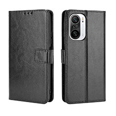 Leather Case Stands Flip Cover Holder BY5 for Xiaomi Redmi K40 5G Black