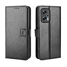 Leather Case Stands Flip Cover Holder BY5 for Xiaomi Redmi K50i 5G Black