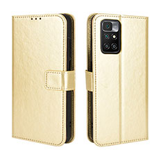 Leather Case Stands Flip Cover Holder BY5 for Xiaomi Redmi Note 11 4G (2021) Gold