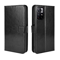 Leather Case Stands Flip Cover Holder BY5 for Xiaomi Redmi Note 11 5G Black