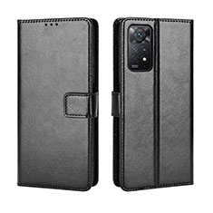 Leather Case Stands Flip Cover Holder BY5 for Xiaomi Redmi Note 11 Pro 4G Black