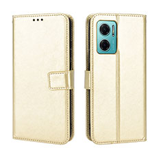 Leather Case Stands Flip Cover Holder BY5 for Xiaomi Redmi Note 11E 5G Gold