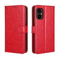 Leather Case Stands Flip Cover Holder BY5 for Xiaomi Redmi Note 11R 5G Red