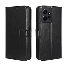 Leather Case Stands Flip Cover Holder BY5 for Xiaomi Redmi Note 12 4G Black