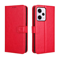 Leather Case Stands Flip Cover Holder BY5 for Xiaomi Redmi Note 12 Explorer Red