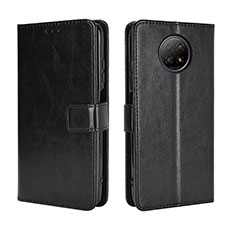 Leather Case Stands Flip Cover Holder BY5 for Xiaomi Redmi Note 9 5G Black