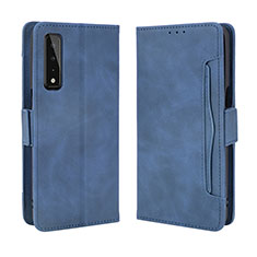 Leather Case Stands Flip Cover Holder BY6 for LG Stylo 7 Blue