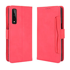 Leather Case Stands Flip Cover Holder BY6 for LG Stylo 7 Red