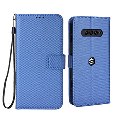 Leather Case Stands Flip Cover Holder BY6 for Xiaomi Black Shark 4 5G Blue