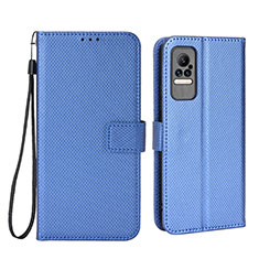 Leather Case Stands Flip Cover Holder BY6 for Xiaomi Civi 1S 5G Blue