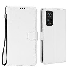 Leather Case Stands Flip Cover Holder BY6 for Xiaomi Mi 10T Pro 5G White