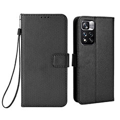 Leather Case Stands Flip Cover Holder BY6 for Xiaomi Mi 11i 5G (2022) Black