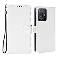 Leather Case Stands Flip Cover Holder BY6 for Xiaomi Mi 11T 5G White