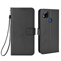 Leather Case Stands Flip Cover Holder BY6 for Xiaomi POCO C31 Black