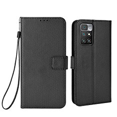 Leather Case Stands Flip Cover Holder BY6 for Xiaomi Redmi 10 4G Black