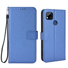 Leather Case Stands Flip Cover Holder BY6 for Xiaomi Redmi 10A 4G Blue