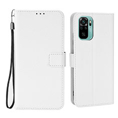 Leather Case Stands Flip Cover Holder BY6 for Xiaomi Redmi Note 10S 4G White