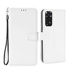 Leather Case Stands Flip Cover Holder BY6 for Xiaomi Redmi Note 11 4G (2022) White