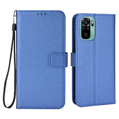 Leather Case Stands Flip Cover Holder BY6 for Xiaomi Redmi Note 11 SE India 4G Blue