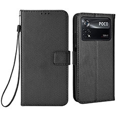 Leather Case Stands Flip Cover Holder BY6 for Xiaomi Redmi Note 11E Pro 5G Black