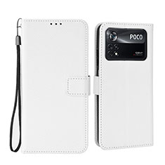 Leather Case Stands Flip Cover Holder BY6 for Xiaomi Redmi Note 11E Pro 5G White