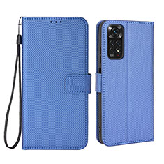 Leather Case Stands Flip Cover Holder BY6 for Xiaomi Redmi Note 11S 4G Blue