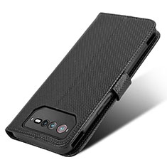 Leather Case Stands Flip Cover Holder BY7 for Asus ROG Phone 6 Black