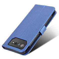 Leather Case Stands Flip Cover Holder BY7 for Asus ROG Phone 6 Pro Blue