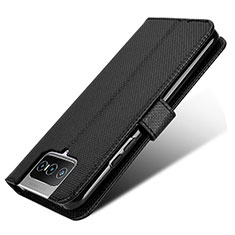 Leather Case Stands Flip Cover Holder BY7 for Asus Zenfone 7 Pro ZS671KS Black