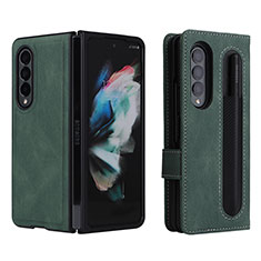 Leather Case Stands Flip Cover Holder BY7 for Samsung Galaxy Z Fold3 5G Green