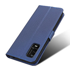 Leather Case Stands Flip Cover Holder BY7 for Wiko Power U10 Blue