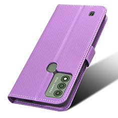 Leather Case Stands Flip Cover Holder BY7 for Wiko Voix Purple