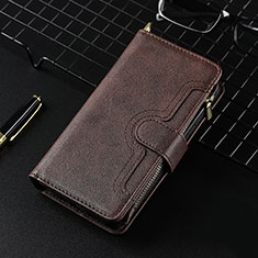 Leather Case Stands Flip Cover Holder BY7 for Xiaomi Redmi 10 4G Brown