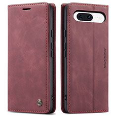 Leather Case Stands Flip Cover Holder C01S for Google Pixel 8a 5G Red Wine