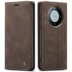 Leather Case Stands Flip Cover Holder C01S for Huawei Mate 60 Brown