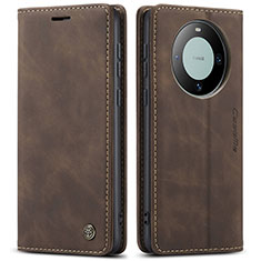 Leather Case Stands Flip Cover Holder C01S for Huawei Mate 60 Pro Brown