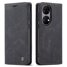 Leather Case Stands Flip Cover Holder C01S for Huawei P50 Pro Black