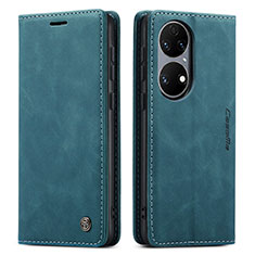 Leather Case Stands Flip Cover Holder C01S for Huawei P50e Blue