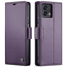 Leather Case Stands Flip Cover Holder C01S for Motorola Moto G Stylus (2023) 5G Purple