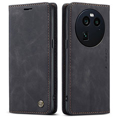 Leather Case Stands Flip Cover Holder C01S for Oppo Find X6 Pro 5G Black