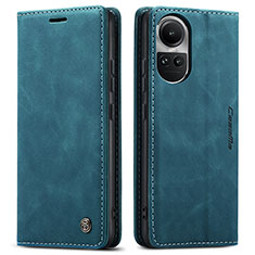 Leather Case Stands Flip Cover Holder C01S for Oppo Reno10 Pro 5G Blue