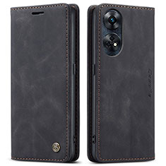 Leather Case Stands Flip Cover Holder C01S for Oppo Reno8 T 4G Black